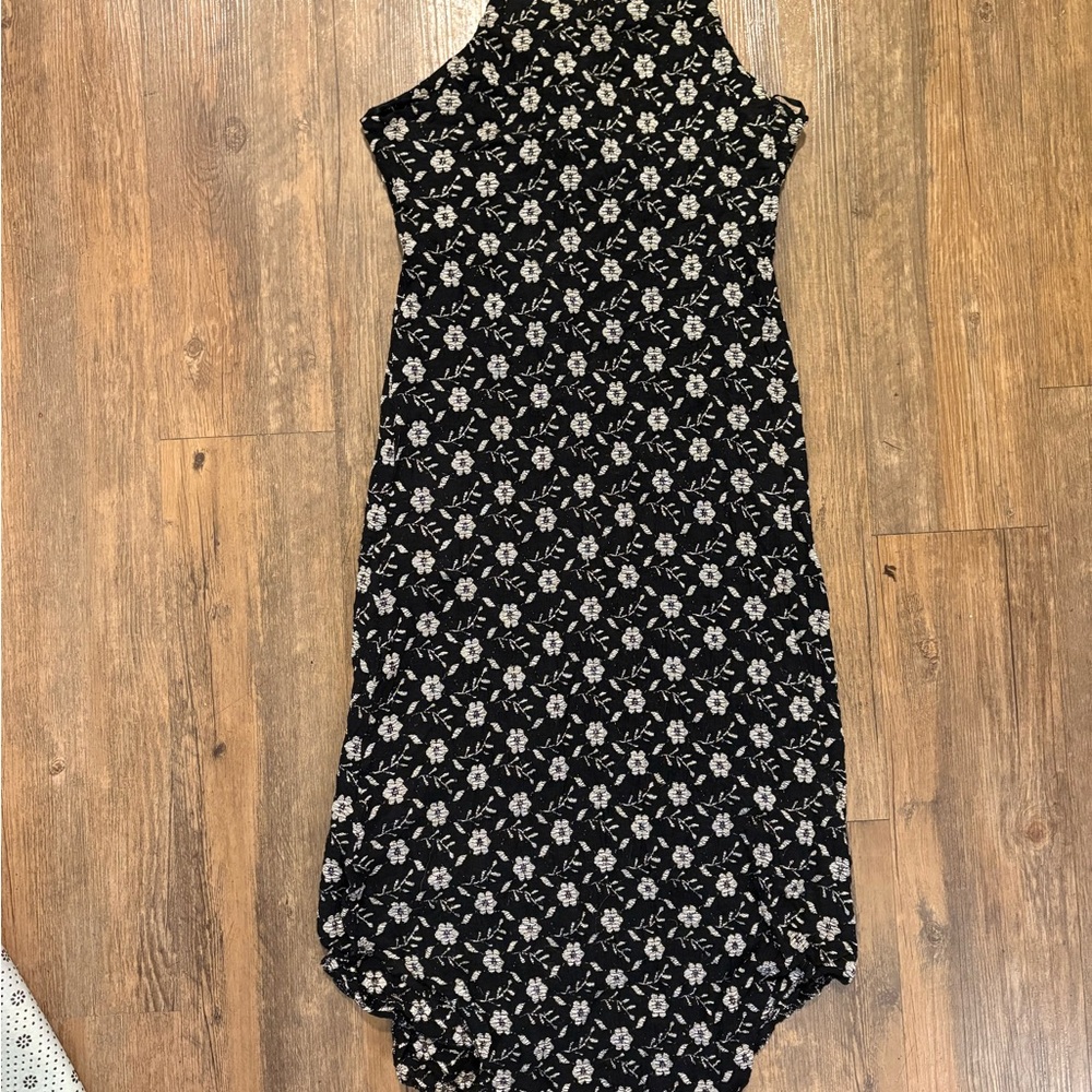 Free People Black Floral One Shoulder Dress